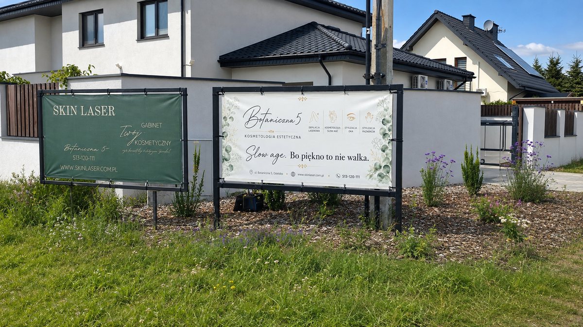 Szyld przy ul. Botanicznej 5 w Osielsku